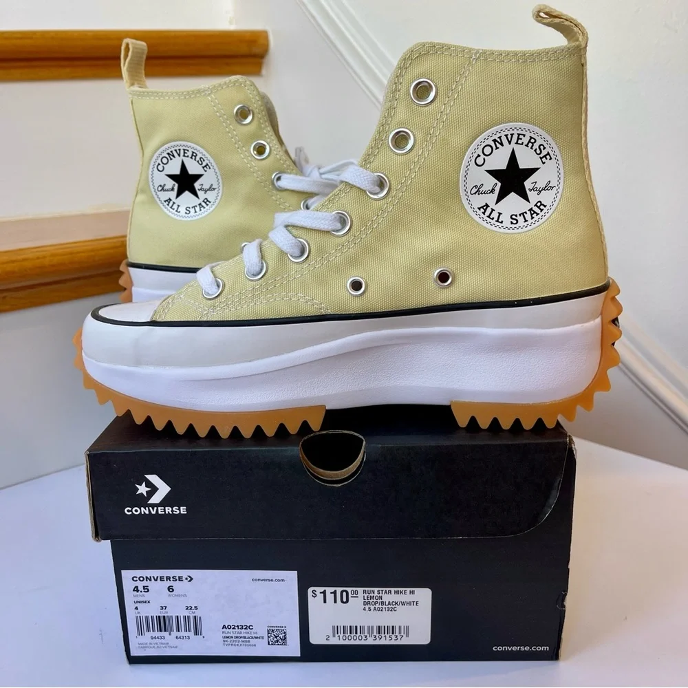 NWT Converse Run Star Hike Platform lemon drop high top Chuck Taylor sneaker - Picture 2 of 14